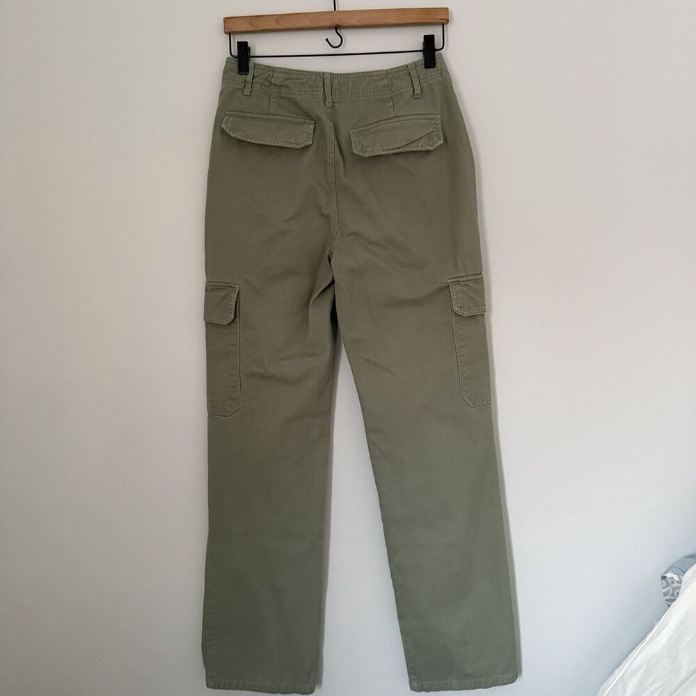 Mi Ami Sage Green Floral Embroidered Cargo Pants Women’s Size Small 100% Cotton - Picture 4 of 6
